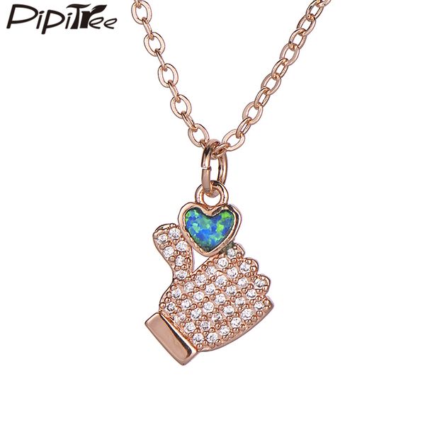 pipitree my heart blue fire opal necklace love couple jewelry hand & heart cz zircon crystal pendant necklaces women trendy gift, Silver
pipitree my heart blue fire opal necklace love couple jewelry hand & heart cz zircon crystal pendant necklaces women trendy gift, Silver