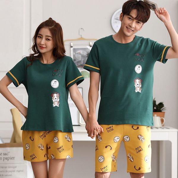 couples pajamas summer short sleeve korean-style women's cute plus-sized size 200 men's pure cotton thin set, Black;red
couples pajamas summer short sleeve korean-style women's cute plus-sized size 200 men's pure cotton thin set, Black;red
