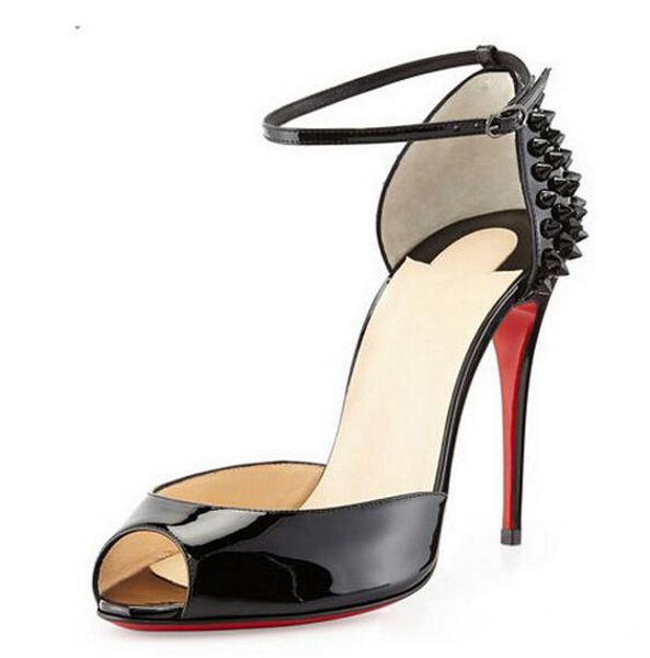 Women high heel pointed toe peep toe pump party wedding hoe lady tiletto high heel pump patent leather rivet emelle roug, Black
Women high heel pointed toe peep toe pump party wedding hoe lady tiletto high heel pump patent leather rivet emelle roug, Black