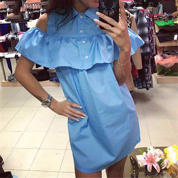summer shirt dress 2018 new fashion off shoulder dresses beach casual butterfly sleeve loose blue dress vestidos, White;black
summer shirt dress 2018 new fashion off shoulder dresses beach casual butterfly sleeve loose blue dress vestidos, White;black