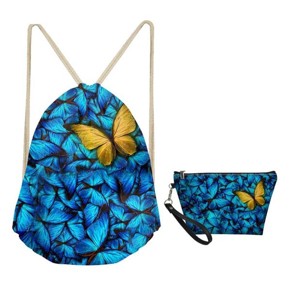 mozoeyu 2pcs/set ladies drawstring bag 3d butterfly print women sport fitness backpack mini girls school bag storage mochila 
mozoeyu 2pcs/set ladies drawstring bag 3d butterfly print women sport fitness backpack mini girls school bag storage mochila