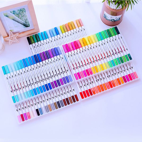 professional fine liner pens watercolor dual tip brush pen sketch art markers for drawing painting stationery school supplies, Black;red
professional fine liner pens watercolor dual tip brush pen sketch art markers for drawing painting stationery school supplies, Black;red