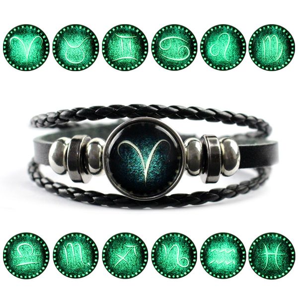 12 constellations luminous bracelets men leather vintage zodiac signs charm bracelets for men boys women girls jewelry accessories gifts, Golden;silver
12 constellations luminous bracelets men leather vintage zodiac signs charm bracelets for men boys women girls jewelry accessories gifts, Golden;silver