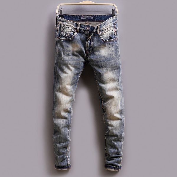 italian style fashion men jeans retro washed slim fit elastic classical jeans men vintage designer hombre, Blue
italian style fashion men jeans retro washed slim fit elastic classical jeans men vintage designer hombre, Blue