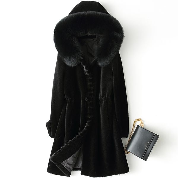 2019 real fur coat women winter sheep shearing 100% wool jacket fur collar hooded plus size manteau femme xesd1813 kj3653, Black
2019 real fur coat women winter sheep shearing 100% wool jacket fur collar hooded plus size manteau femme xesd1813 kj3653, Black