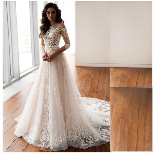 тюль на заказ кружевные свадебные платья 3/4 с длинными рукавами vestidos de novia пояс высокого качества принцесса свадебные платья апплика, White
тюль на заказ кружевные свадебные платья 3/4 с длинными рукавами vestidos de novia пояс высокого качества принцесса свадебные платья апплика, White