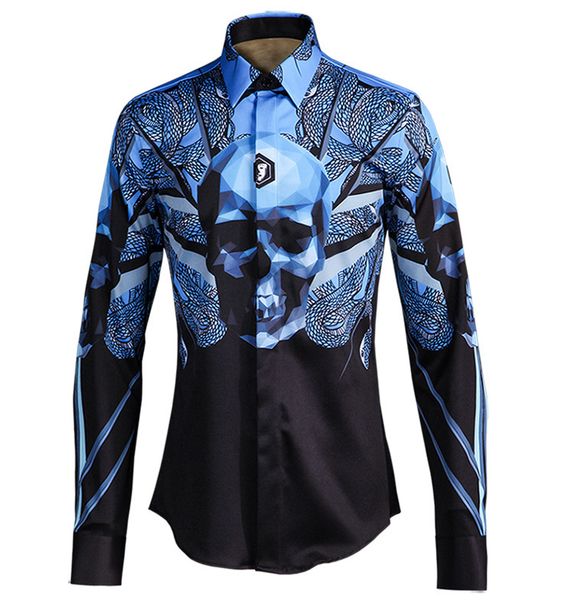 gradient snake body skull classic trend shirt male long sleeve shirt brand men's wear male, White;black
gradient snake body skull classic trend shirt male long sleeve shirt brand men's wear male, White;black