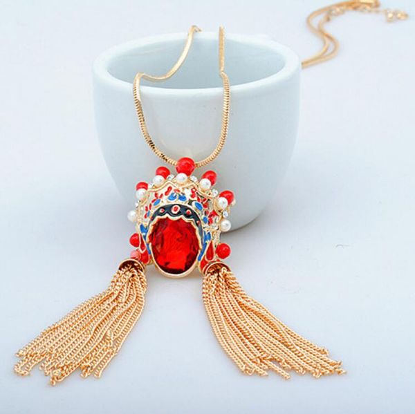 jewelry crystal pendant necklace chinese peking opera facial makeup pendant necklace for women sweater necklace, Silver
jewelry crystal pendant necklace chinese peking opera facial makeup pendant necklace for women sweater necklace, Silver