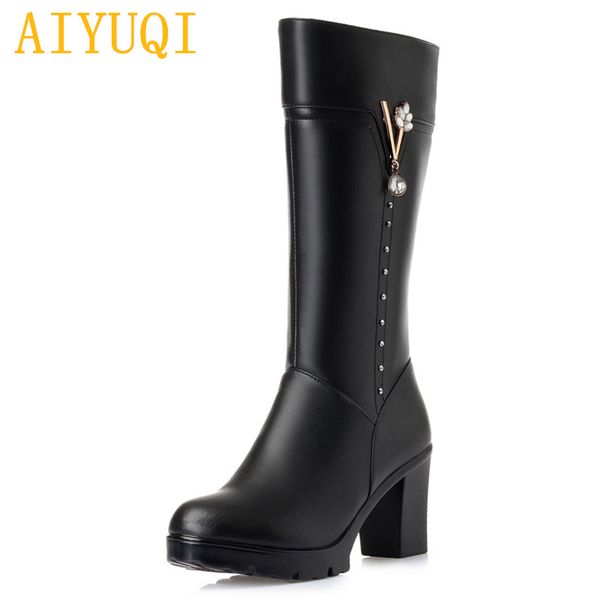 aiyuqi winter platform boots 2019 new genuine leather women dress boots, warm wool snow boots women high heels shiny shoes, Black
aiyuqi winter platform boots 2019 new genuine leather women dress boots, warm wool snow boots women high heels shiny shoes, Black