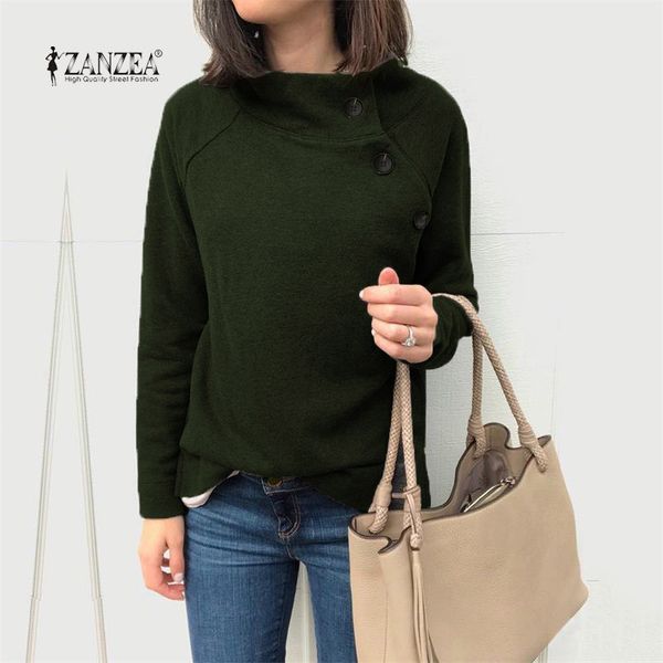 zanzea women's sweatshirt 2019 fashion buttons long sleeve pullovers high collar hoodies solid sudadera mujer plus size 5xl, Black
zanzea women's sweatshirt 2019 fashion buttons long sleeve pullovers high collar hoodies solid sudadera mujer plus size 5xl, Black