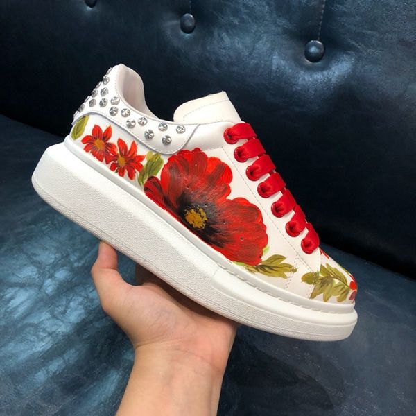 h910 designer mens shoes mens and women new small white shoes thick sole flower printing rivets lacing european and american network shoes, Black
h910 designer mens shoes mens and women new small white shoes thick sole flower printing rivets lacing european and american network shoes, Black