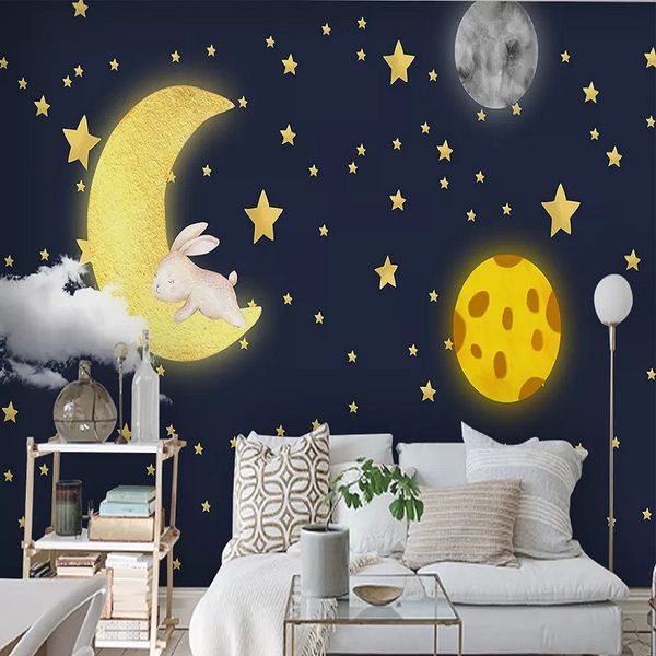 new custom large mural 3d wallpaper cute moon rabbit star cartoon children's bedroom mural tv back wall decor deep 5d embossed
new custom large mural 3d wallpaper cute moon rabbit star cartoon children's bedroom mural tv back wall decor deep 5d embossed