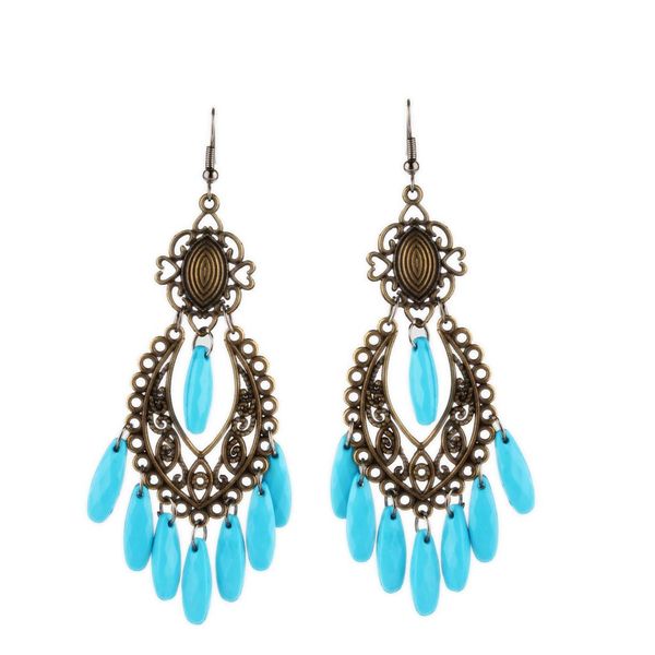 women behomia hollow flower alloy hook style earringd ethnic odd beads dangle long tassel fringe earrings, Golden
women behomia hollow flower alloy hook style earringd ethnic odd beads dangle long tassel fringe earrings, Golden