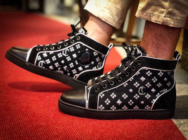 perfect men red bottom sneakers high-black leather & sliver embroidery leisure fashion women comfort casual flat shoes party wedding
perfect men red bottom sneakers high-black leather & sliver embroidery leisure fashion women comfort casual flat shoes party wedding