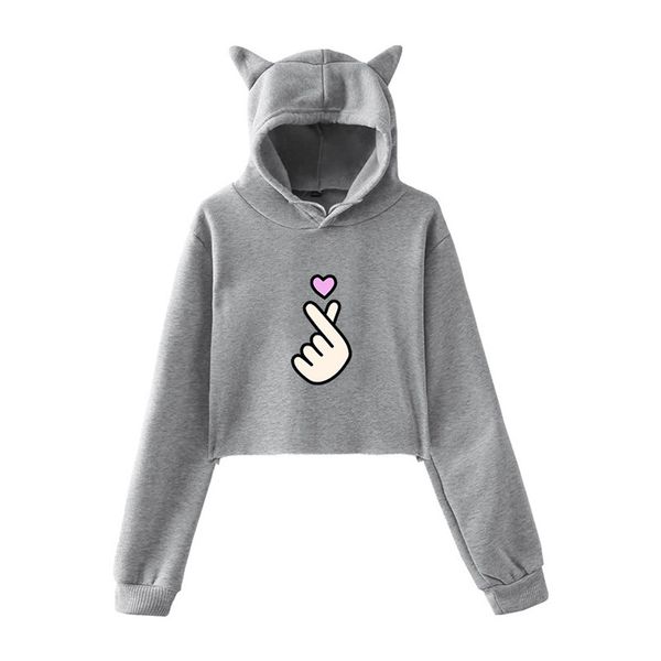 womens sweatshirt short hoodies autumn spring long sleeve sweatshirt cat ears cap hooded heart printed causal blouse moletom, Black
womens sweatshirt short hoodies autumn spring long sleeve sweatshirt cat ears cap hooded heart printed causal blouse moletom, Black