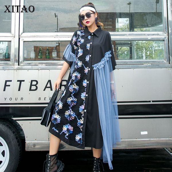 xitao tide patchwork mesh floral dress personality irregular women clothes 2020 summer turn down collar elegant dress gcc3656, Black;gray
xitao tide patchwork mesh floral dress personality irregular women clothes 2020 summer turn down collar elegant dress gcc3656, Black;gray