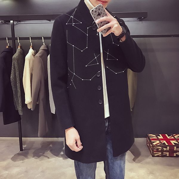stand warm men woolen coat casual fashion mens jacket pockets single breasted cashmere overcoat and jacket, Black
stand warm men woolen coat casual fashion mens jacket pockets single breasted cashmere overcoat and jacket, Black