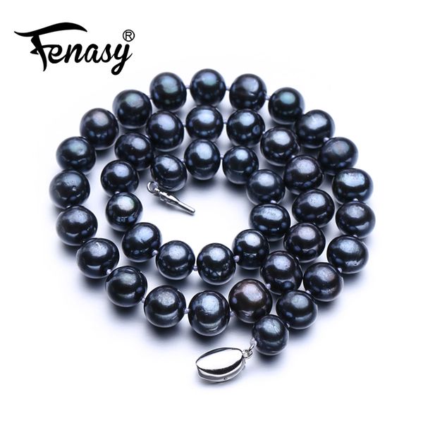 fenasy fine big oval pearl 9-12mm natural freshwater black pearl necklace for women gift,pearl jewelry choker necklace classic, Silver
fenasy fine big oval pearl 9-12mm natural freshwater black pearl necklace for women gift,pearl jewelry choker necklace classic, Silver