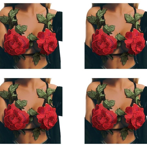 womens erotic open cup bustier large rose flower embroidered applique underwear bra strappy bandage night club lingerie bralette, Red;black
womens erotic open cup bustier large rose flower embroidered applique underwear bra strappy bandage night club lingerie bralette, Red;black