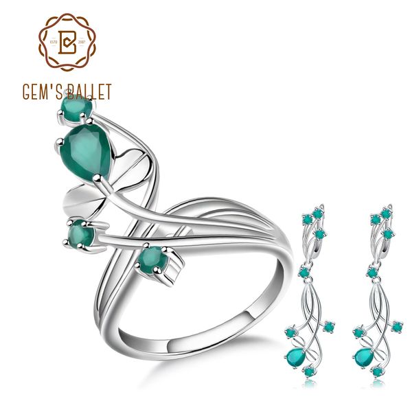 gem's ballet 925 sterling silver earrings ring set for women wedding jewelry natural green agate gemstone vintage jewelry set, Black
gem's ballet 925 sterling silver earrings ring set for women wedding jewelry natural green agate gemstone vintage jewelry set, Black
