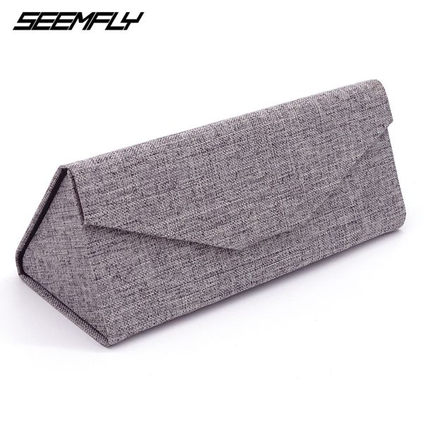 seemfly fashion triangle foldable glasses case folding container protective eyeglasses box striped pu sunglasses bags leather, Silver
seemfly fashion triangle foldable glasses case folding container protective eyeglasses box striped pu sunglasses bags leather, Silver