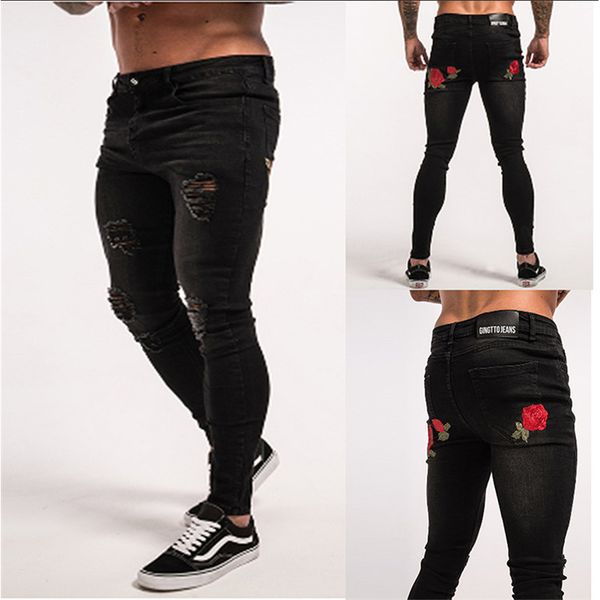 2018 new jeans men black back rose men jeans trousers male denim slim straight cut fit pants, Blue
2018 new jeans men black back rose men jeans trousers male denim slim straight cut fit pants, Blue