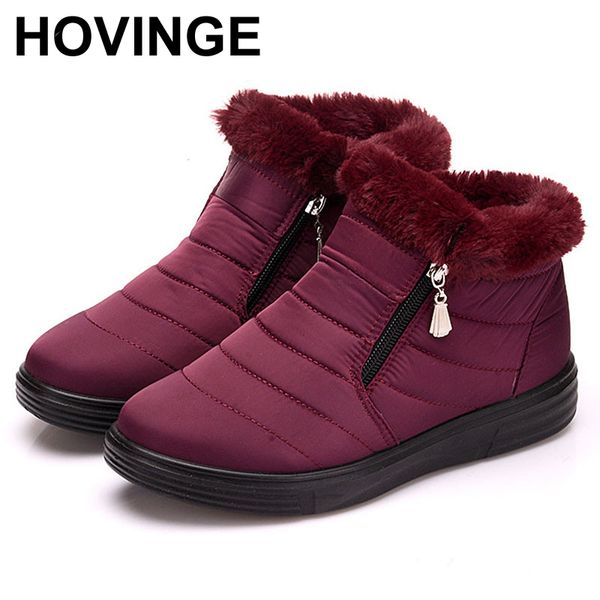 hovinge winter women snow boots warm cotton plush insole shoes fashion waterproof platform ladies flat, Black
hovinge winter women snow boots warm cotton plush insole shoes fashion waterproof platform ladies flat, Black