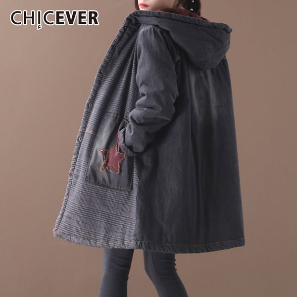 chicever vintage patchwork hit color women's cotton coat hooded long sleeve plus thick oversize warm female parkas 2019 winter, Black
chicever vintage patchwork hit color women's cotton coat hooded long sleeve plus thick oversize warm female parkas 2019 winter, Black