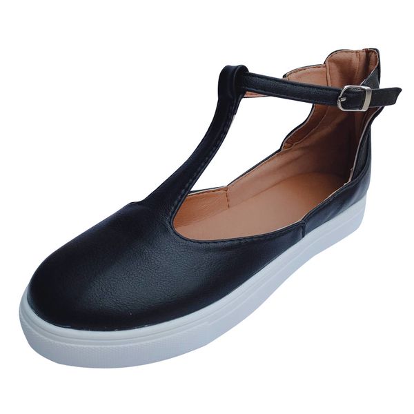 2121 nice leather sandals women shoes ladies solid color round toe platform flat heel buckle strap casual shoes, Black
2121 nice leather sandals women shoes ladies solid color round toe platform flat heel buckle strap casual shoes, Black
