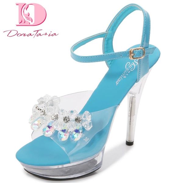 doratasia new fetish high heels platform crystals transparent big size 43 party summer sandals women shoes woman, Black
doratasia new fetish high heels platform crystals transparent big size 43 party summer sandals women shoes woman, Black