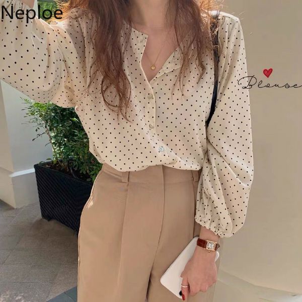 neploe vintage polka dot women blouse shirt korean causal o-neck blusas 2020 spring long lantern sleeve elegant 58999, White
neploe vintage polka dot women blouse shirt korean causal o-neck blusas 2020 spring long lantern sleeve elegant 58999, White