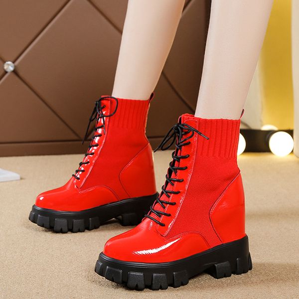 rimocy hidden heels platform winter boots women patchwork pu leather sock shoes woman fashion thick sole womens ankle boots 2019, Black
rimocy hidden heels platform winter boots women patchwork pu leather sock shoes woman fashion thick sole womens ankle boots 2019, Black