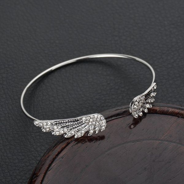 vohe creative jewelry fashion angel wings drilling stone bracelet personality opening adjustable size wristband, Black
vohe creative jewelry fashion angel wings drilling stone bracelet personality opening adjustable size wristband, Black
