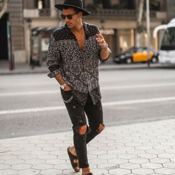 men casual style shirts half sleeve length single breasted closure type patchwork pattern turn-down collar 2019 fashion, White;black
men casual style shirts half sleeve length single breasted closure type patchwork pattern turn-down collar 2019 fashion, White;black