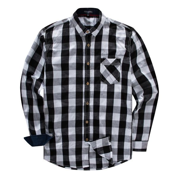 men clothes plaid shirt men plaid shirt black and white long sleeve cotton slim fit casual style man clothes, White;black
men clothes plaid shirt men plaid shirt black and white long sleeve cotton slim fit casual style man clothes, White;black