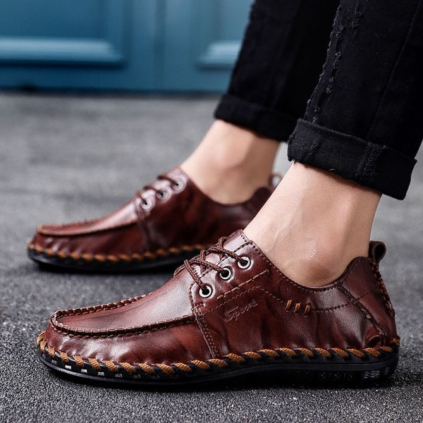 genuine leather men casual shoes fashion flat loafers male vintage men driving shoes breathable formal classic hc-472, Black
genuine leather men casual shoes fashion flat loafers male vintage men driving shoes breathable formal classic hc-472, Black