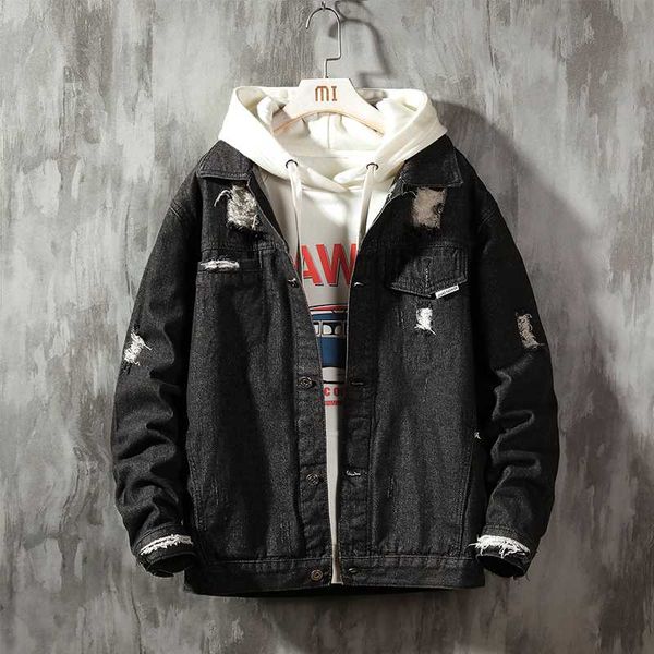 2020 spring hole style denim jacket men tide brand japanese coat loose plus size streetwear trendy hole jacket outerwear, Black;brown
2020 spring hole style denim jacket men tide brand japanese coat loose plus size streetwear trendy hole jacket outerwear, Black;brown