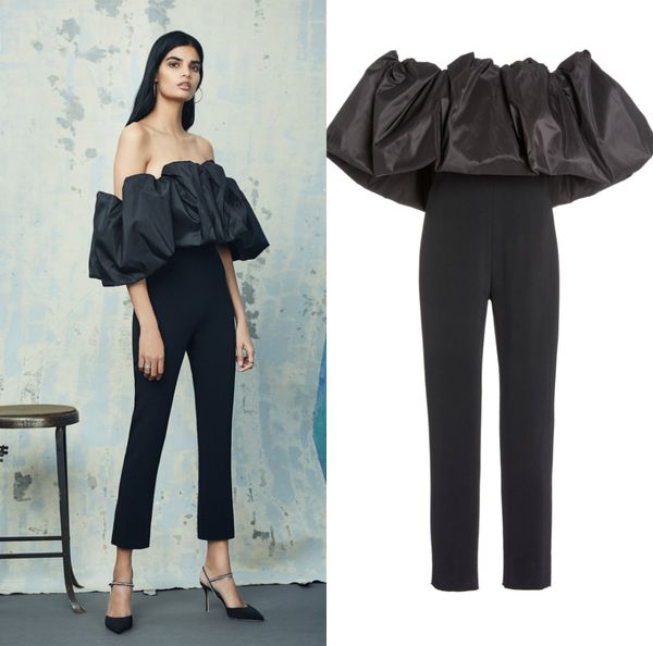 2020 black evening jumpsuit off the shoulder short sleeve satin ruffles prom dresses ankle length formal party second reception gowns, Black;red
2020 black evening jumpsuit off the shoulder short sleeve satin ruffles prom dresses ankle length formal party second reception gowns, Black;red