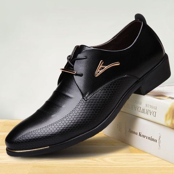 men's leather formal shoes lace up dress shoes oxfords fashion retro elegant work footwear men dress, Black
men's leather formal shoes lace up dress shoes oxfords fashion retro elegant work footwear men dress, Black