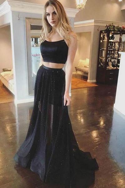 black prom dresses 2019 two pieces dress spaghetti strap backless sweep train evening party dresses formal gowns customized
black prom dresses 2019 two pieces dress spaghetti strap backless sweep train evening party dresses formal gowns customized