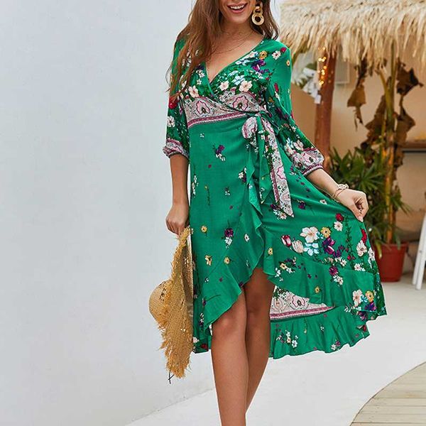 summer maxi v-neck boho dress women 2019 vintage green ruffles beach elegant commute dress printed for women, Black;gray
summer maxi v-neck boho dress women 2019 vintage green ruffles beach elegant commute dress printed for women, Black;gray