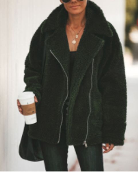 2019 new winter zipper long sleeve fashion women's jacket fleece jacket temperament simple solid color mix two colors, Black;brown
2019 new winter zipper long sleeve fashion women's jacket fleece jacket temperament simple solid color mix two colors, Black;brown