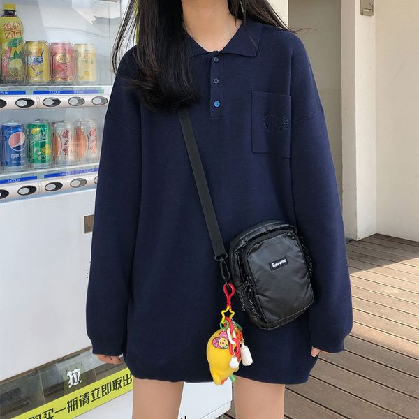 4 colors autumn and winter japanese style loose Knitted Sweater female embroidery sweaters and pullovers womens (X1249, White;black
4 colors autumn and winter japanese style loose Knitted Sweater female embroidery sweaters and pullovers womens (X1249, White;black