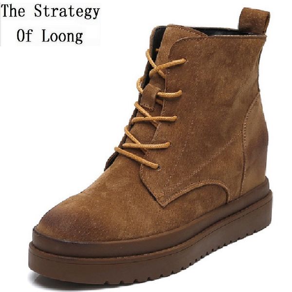 spring autumn winter korean style genuine leather ankle women equestrian boots lace-up height increasing ladies boots 20190907, Black
spring autumn winter korean style genuine leather ankle women equestrian boots lace-up height increasing ladies boots 20190907, Black