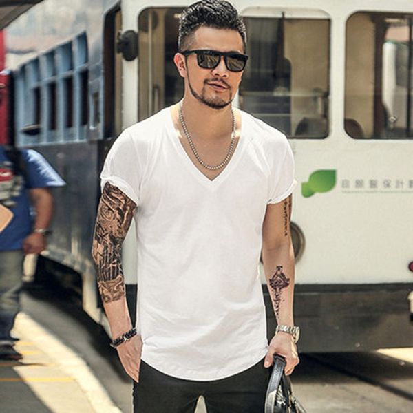 elastic v neck men t shirt mens fashion short sleeve tshirt fitness casual male t-shirt brand clothing tee 2xl t999, White;black
elastic v neck men t shirt mens fashion short sleeve tshirt fitness casual male t-shirt brand clothing tee 2xl t999, White;black