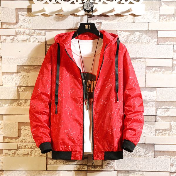 2019 autumn new jacket men starry sky print thin hooded windbreaker black blue white red active korean trendy outer coat male, Black;brown
2019 autumn new jacket men starry sky print thin hooded windbreaker black blue white red active korean trendy outer coat male, Black;brown