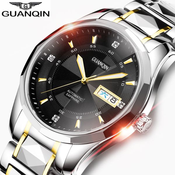 guanqin watch men mechanical watch tungsten steel men automatic week display waterproof clock relogio masculino, Slivery;brown
guanqin watch men mechanical watch tungsten steel men automatic week display waterproof clock relogio masculino, Slivery;brown