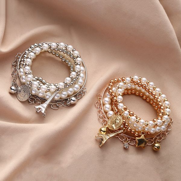 beaded, strands bracelet multi-layer stretch female stainless steel jewelry elegant for women tower girl pearl vintage, Black
beaded, strands bracelet multi-layer stretch female stainless steel jewelry elegant for women tower girl pearl vintage, Black