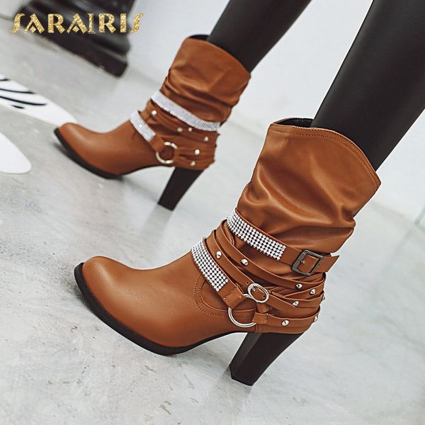 sarairis plus size 33-48 wholesale chunky high heels mid calf boots woman shoes add fur winter shoes women boots, Black
sarairis plus size 33-48 wholesale chunky high heels mid calf boots woman shoes add fur winter shoes women boots, Black