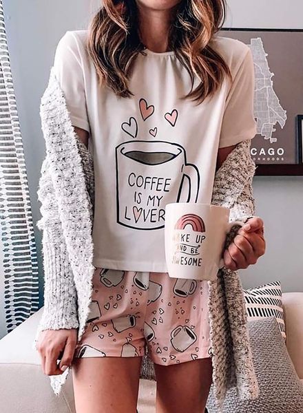 fashion women home clothing suit pattern parint t shirts with matching shorts cool girl sleepwear pajamas comfortable home wear nightgown, Blue;gray
fashion women home clothing suit pattern parint t shirts with matching shorts cool girl sleepwear pajamas comfortable home wear nightgown, Blue;gray